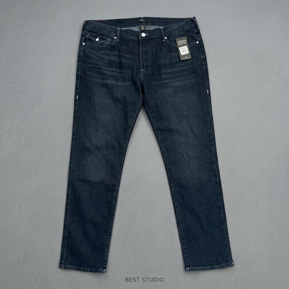 True Religion Jeans Mens 40 Rocco Relaxed Skinny Dark Scorched NWT Flap